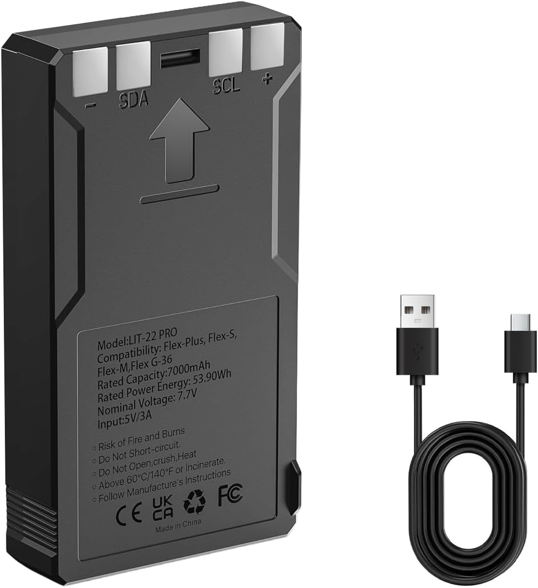 Runpower LIT-22 Rechargeable Battery Pack for Trail Cameras - Compatible with Flex-M, Felix Series, 7000mAh (2 Pack)