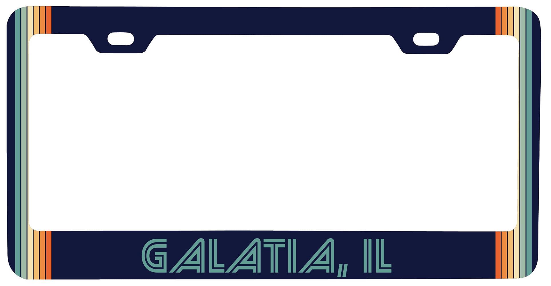 Galatia Illinois Car Metal License Plate Frame Retro Design