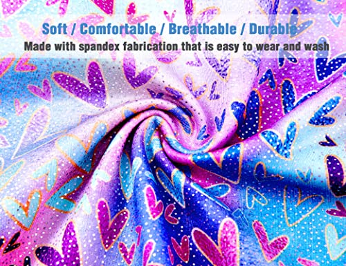 Image of TENVDA Leotards for Girls Gymnastics Kids Children Biketard With Shorts Sparkly Unicorn Dance Unitards(Multiple Colors)