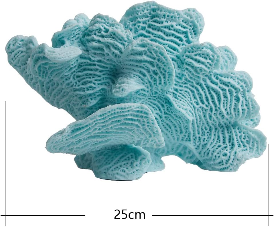HAUCOZE Coral Decor Ocean Sculpture Statue Modern Home Art Table Centerpiece Gift for Living Room Bookshelf Polyresin 9.4 Inch