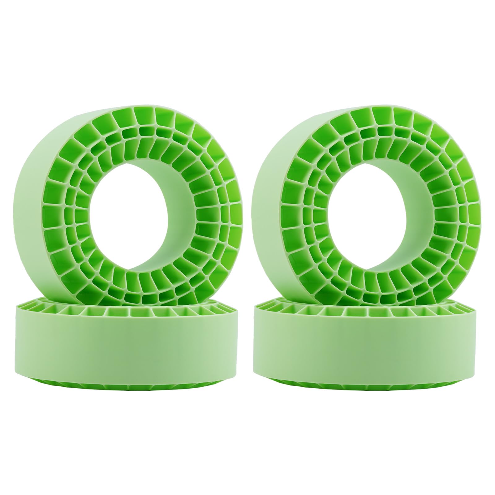 DJX 4PCS 2.2 Inch Tire Inserts Silicone Rubber Insert Foam Waterproof for 132-134mm (5.25'' OD) 2.2'' Tire (Green)