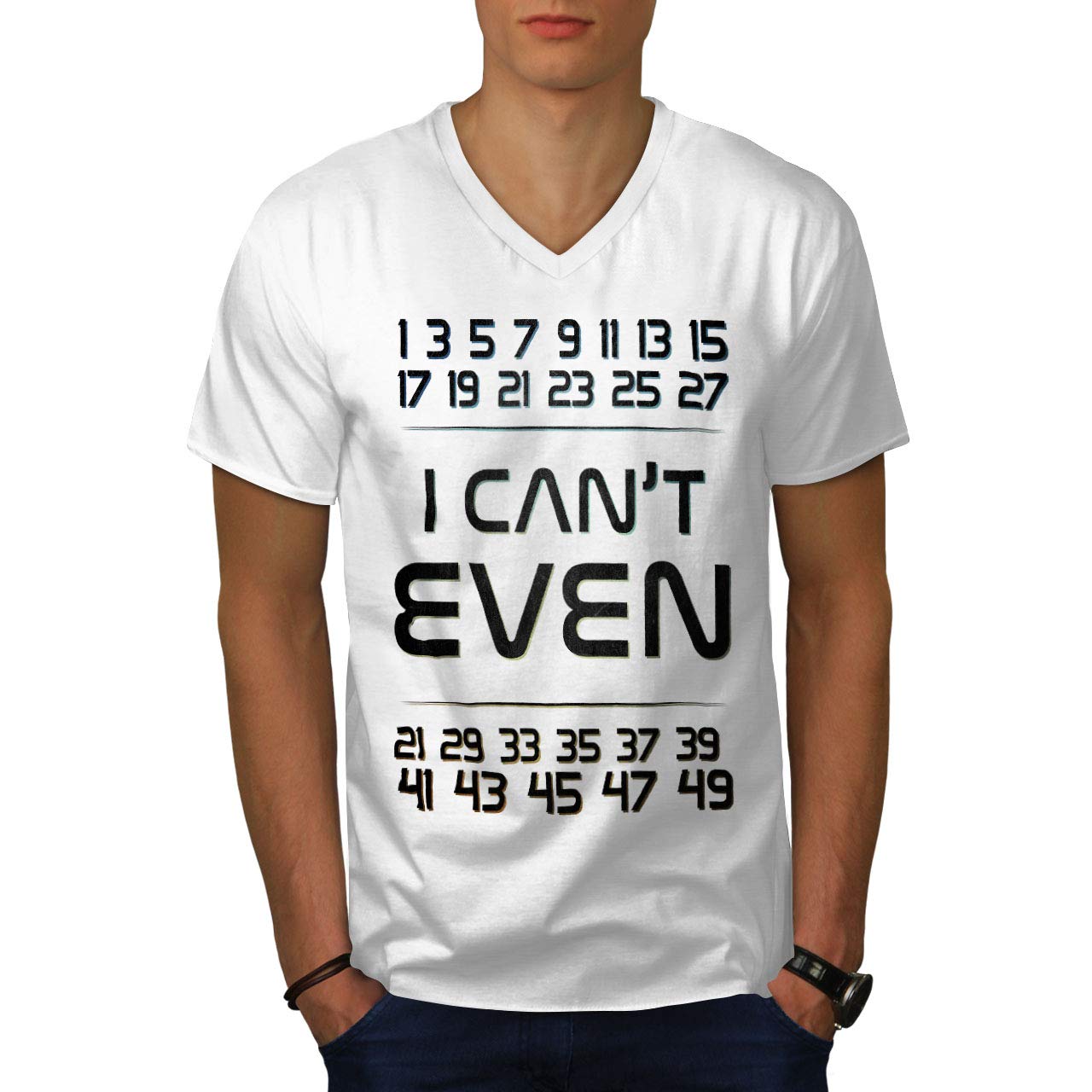 APSRA TRENDZGeek Math Numbers Mens V-Neck T-Shirt, Funny Graphic Print Tee 6369