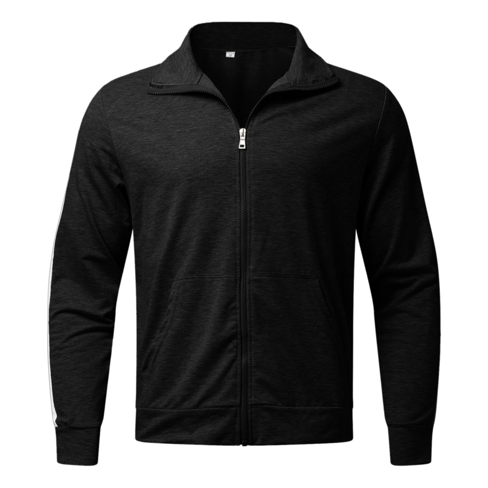 Generisch Tuta sportiva da uomo in cotone, da jogging, da corsa, set da 2 pezzi, con chiusura lampo e pantaloni da jogging per uomo, fitness, palestra, tuta sportiva
