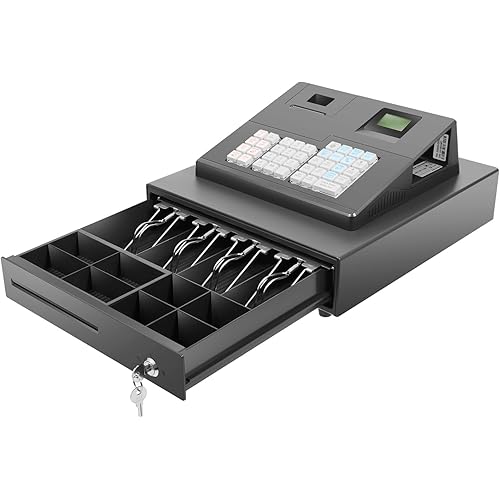 ECR600 Cash Register, 39 Keys Thermal Cash Register Pos System with 8 Digital LED Electronic Cash Register for Supermarket Restaurant & Retail Store