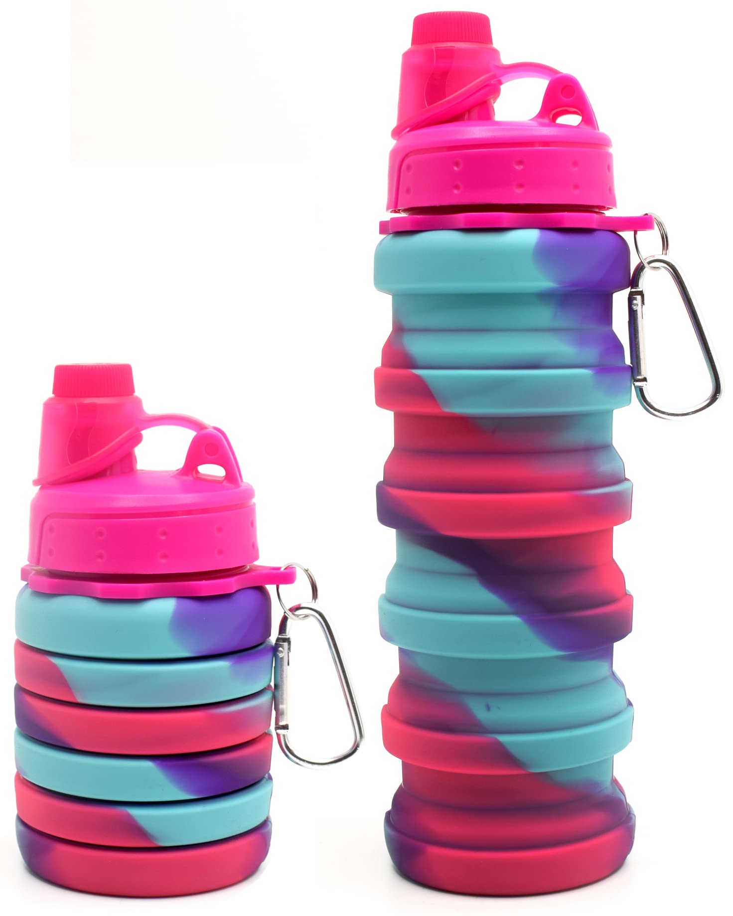 HAWKISTER Collapsible Water Bottle,Solid Color Silicone Foldable Water Bottle For Sports,Trekking,Cycling,Outdoor,College,&Gym Water Bottle With Sipper Lid&Snap Hook,Magenta (Pack Of 1),0.50 liter (B0BWK6VGPK) Amazon Price History, Amazon Price Tracker
