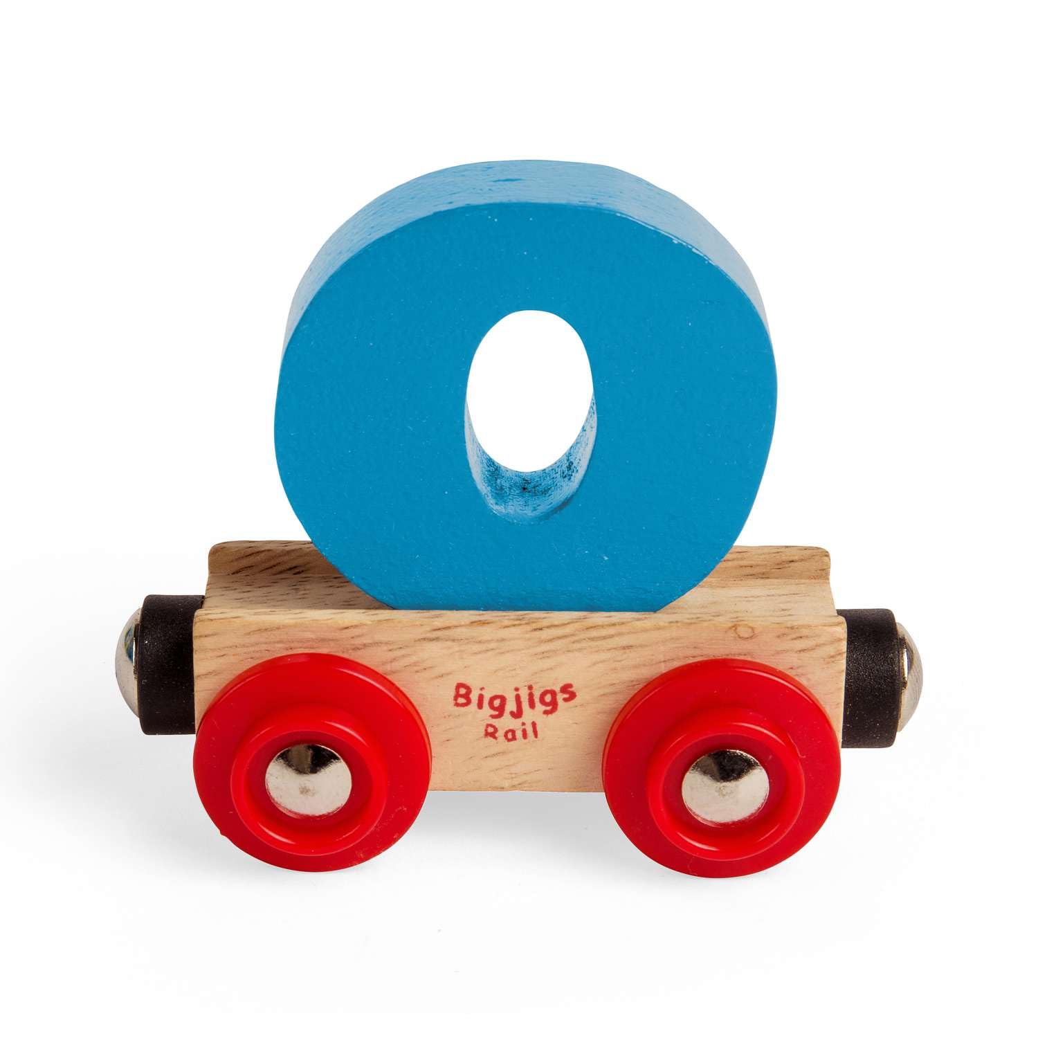 Bigjigs Rail Name Letter O, Blue Personalised Wooden Railway Carriage