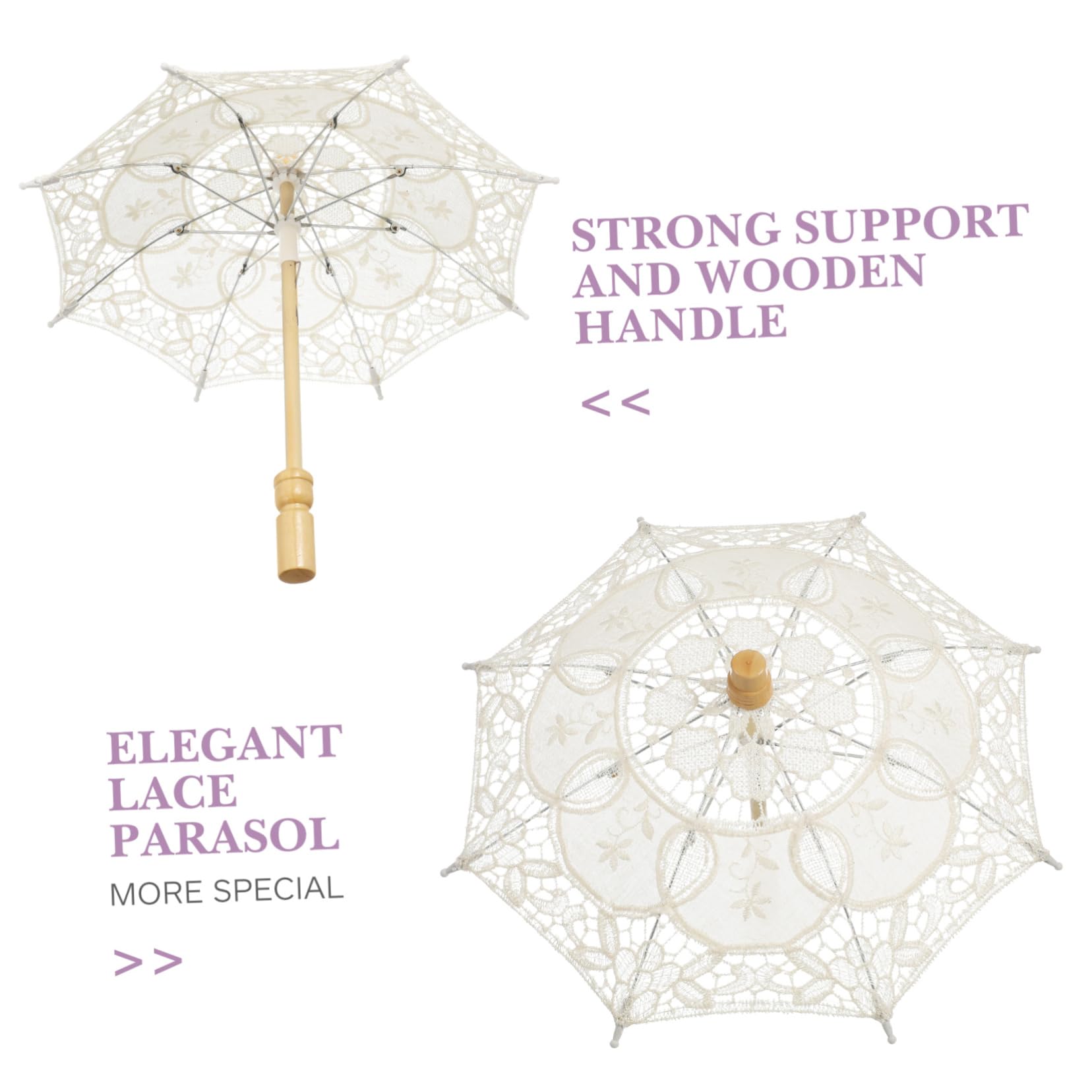 LIFKOME Lot de 15 Parapluies De Mariage en Dentelle Blanche pour Mariée Voile De Mariée Décoratif pour La Photographie