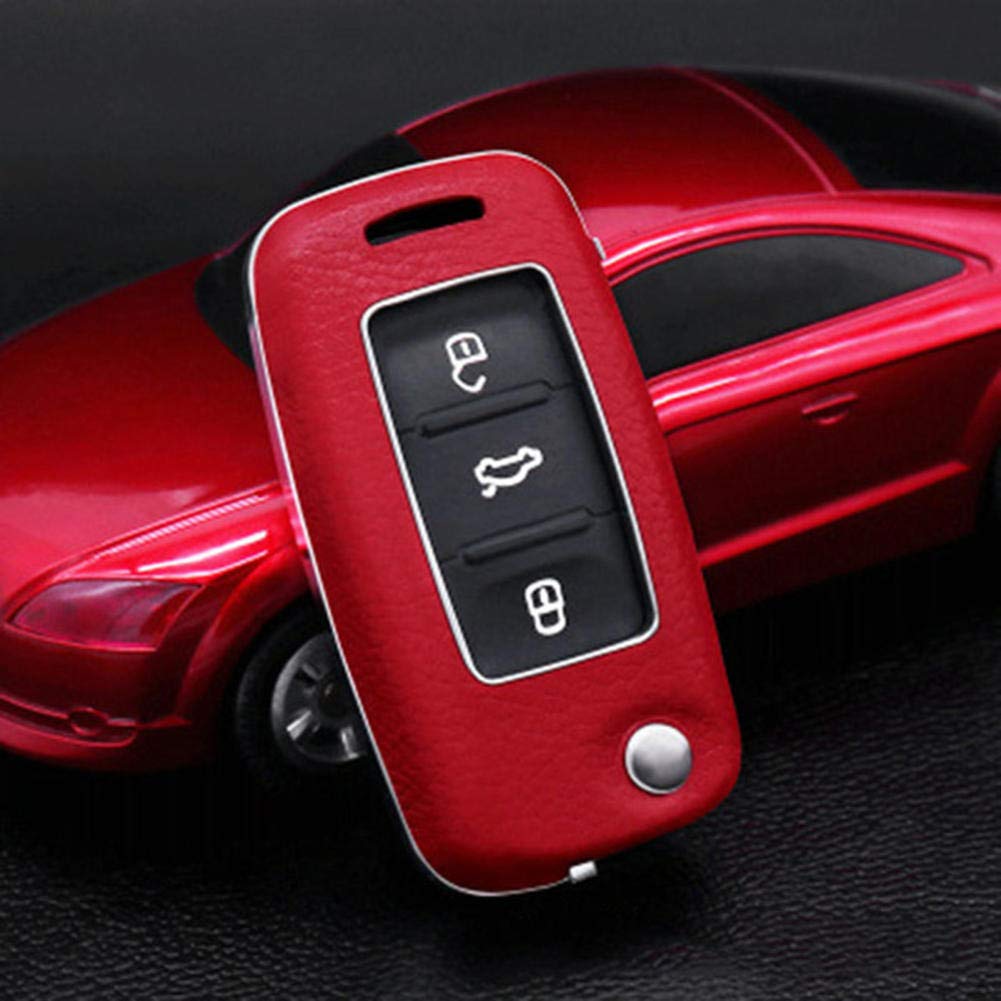 NUIOsdz Car Key Cover Shell Car Key Case Keychain,For Volkswagen Sagitar/Tiguan/LaVida/Bora/Skoda/POLO/Gran Lavida