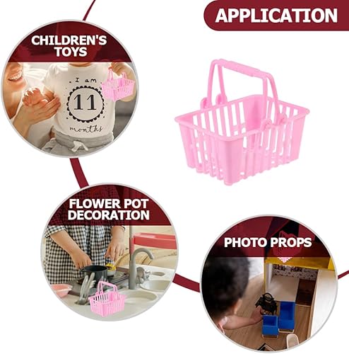 Miniatura 5 de Toddmomy 20 unidades de mini cesta de la compra, cesta pequeña de la compra al por menor, cesta de comestibles con asas para niñas de 4 a 5 años