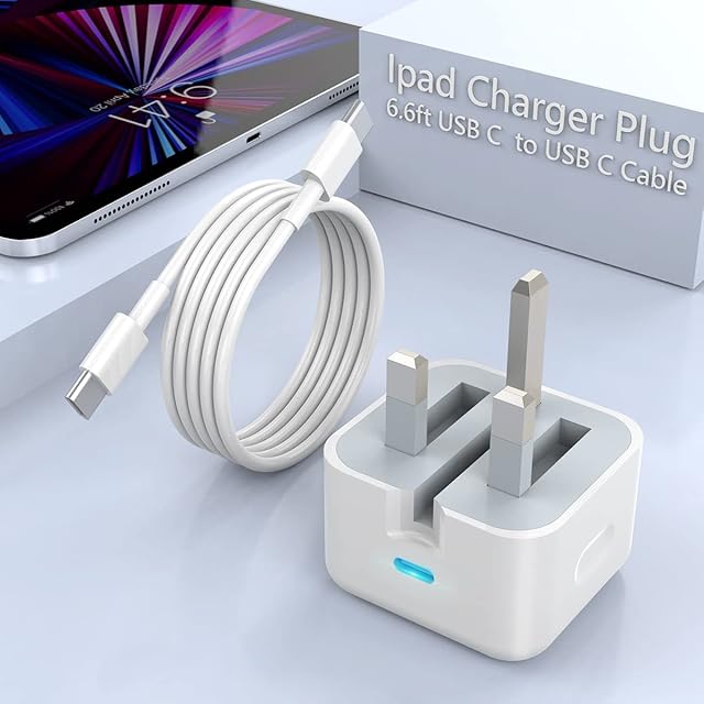 20W USB C Charger and Cable for iPad Pro 12.9, Ipad Pro Charger with 6.6FT USB C Fast Charging Cable, USB C Fast Charger Plug for iPad Pro 11 4/3/2/1 Gen,iPad Air 5/4th,iPad 10th,iPad Mini 6th,Pixel 6