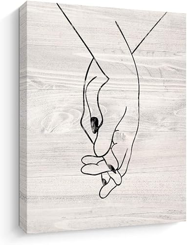 Miniatura 4 de Kercan Lienzo decorativo para pared de dormitorio, sala de estar, amor y mano a mano, impresiones en lienzo para decoración del hogar, estirado y