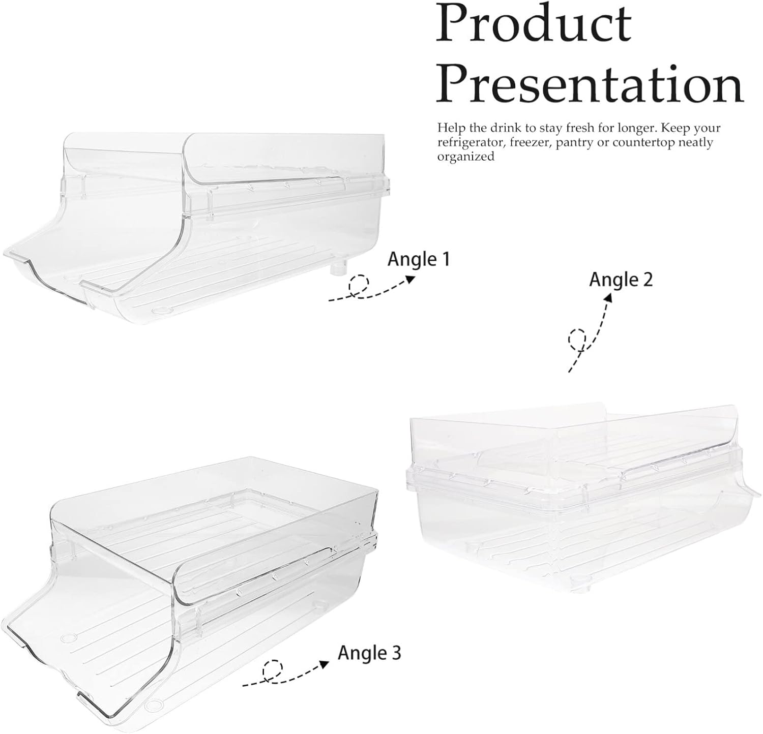 Kichvoe Beverage Can Holder Stackable and Transparent Drinks Organizer for Fridge Multi-Function Can Storage for Kitchen and Pantry Effortless Access for Soda and Beer