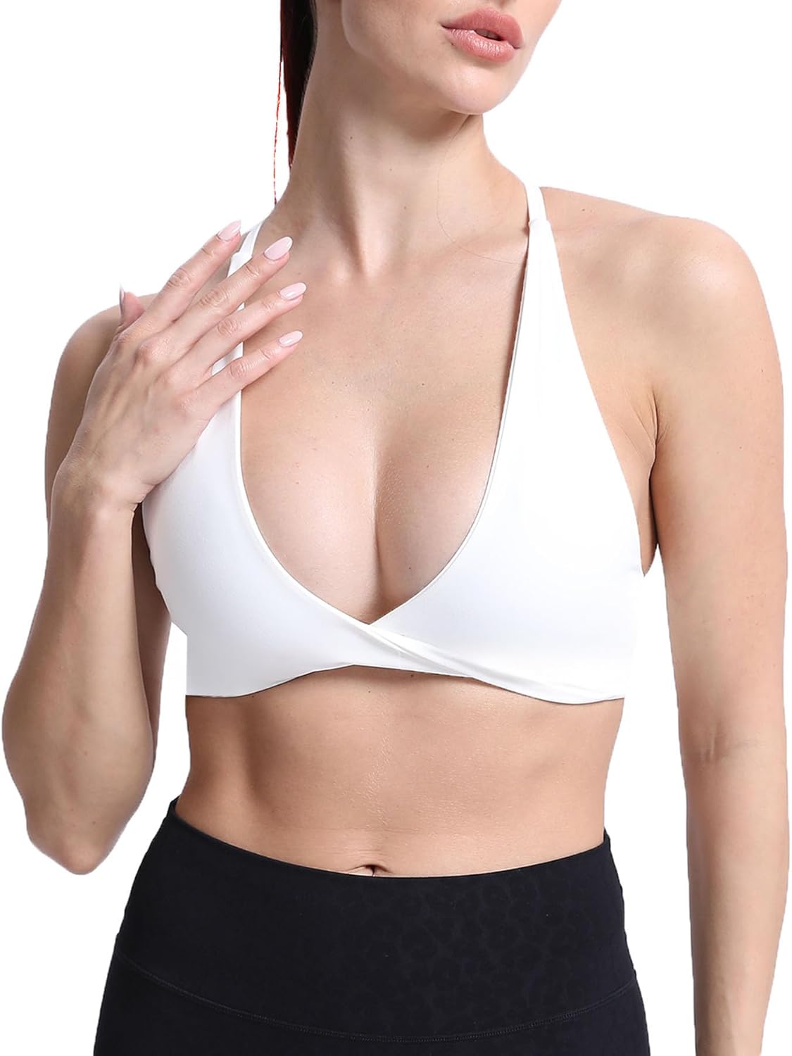 Aoxjox Women's Workout Sports Bras Fitness Metamorph Sienna Twist Bra Yoga Crop Tank