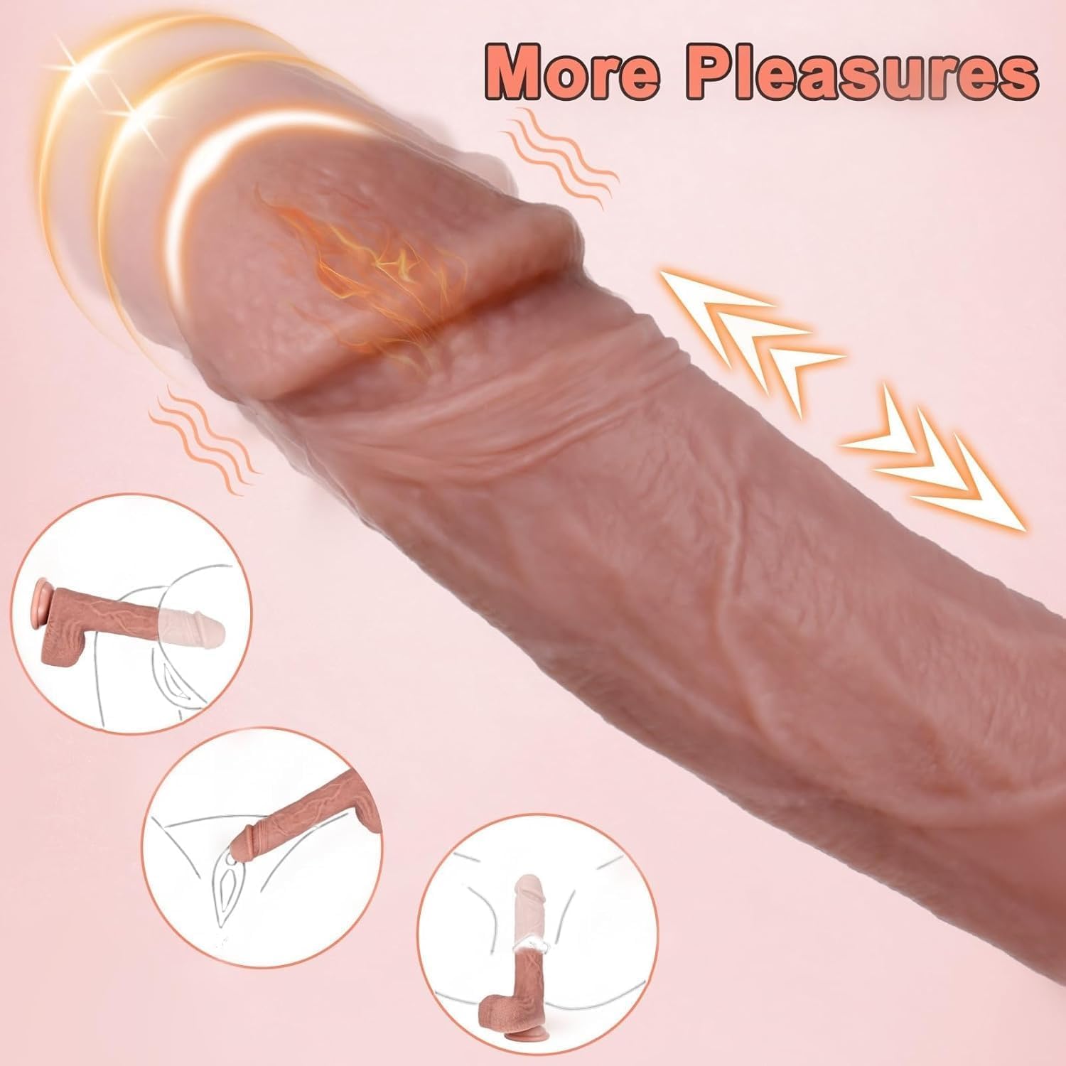 8.9“ Thrusting Dildo Vibrator Sex Toys - Remote Control Realistic Dildos with 9 Vibrating & 3 Thrusting Modes G Spot Dildo with Strong Suction Cup Adult Toys for Stimulation for Women Couples: Flesh