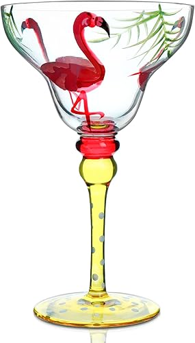 YY Vidrio Margarita pintado a mano, colección marroquí, cristalería pintada a mano por artistas, vasos de Margarita únicos y decorativos, decoración