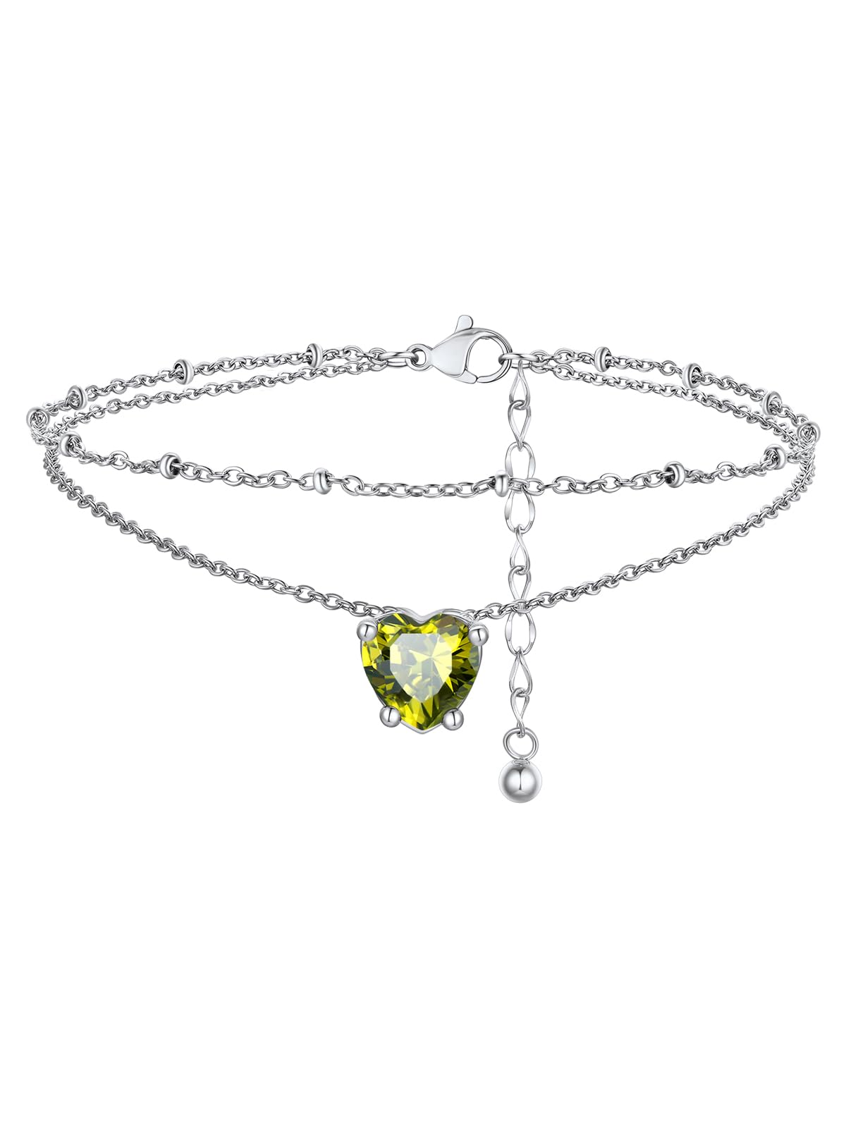FindChic Birthstone Anklets for Women Layered Ankle Bracelets for Women