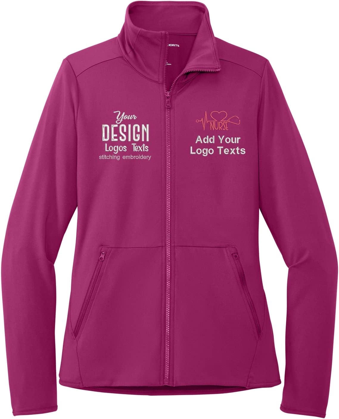 INK STITCH Women Lk595 Custom Personalized Embroidery Logo Texts Accord Stretch Fleece Jackets
