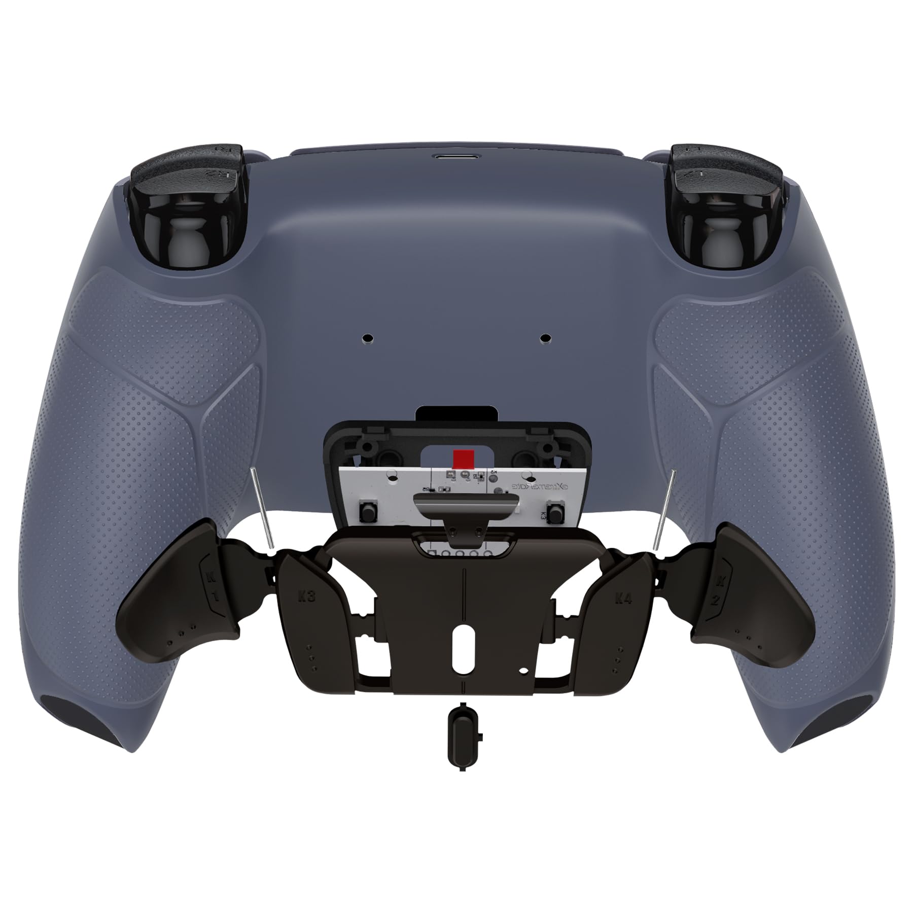 eXtremeRate Rise4 V3 RMB Remap Kit Programmabile per ps5 Controller,4 Back Button Paddles Metallo per ps5 Joystick BDM-030/040/050,Tasti Aggiuntivi Cover Grip Gommato per Joypad,Sterling Silver