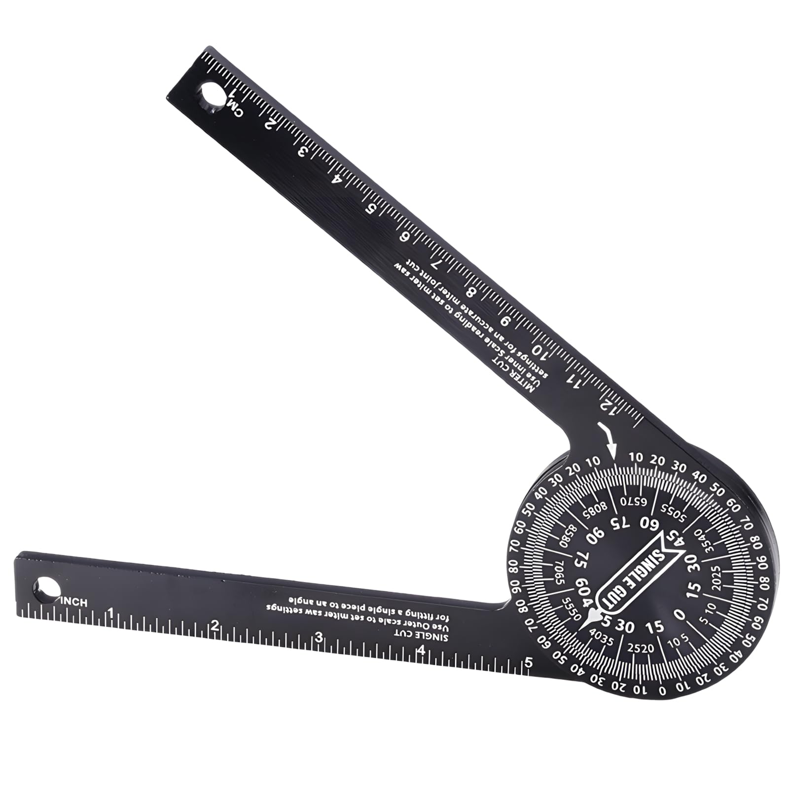 Foyscr 7 Inch Aluminum Miter Saw Protractor - Professional Angle Finder Tool, High-Precision Miter Gauge for Inside/Outside Corners,Ideal for Woodworking,Crown Molding,Skirting,Carpenters & Plumbers