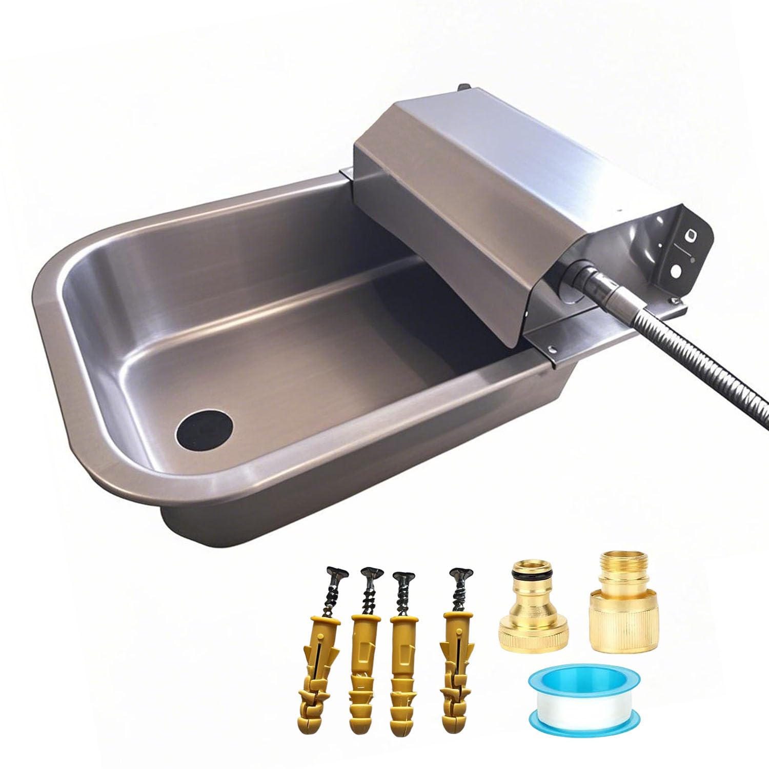 304 Stainless Steel Automatic Dog Water Bowl - Auto Fill & Outdoor Pet Water Dispenser, 3L Capacity, Anti - Tipping Design, Easy to Install & Clean for Dogs, Cats, Livestock