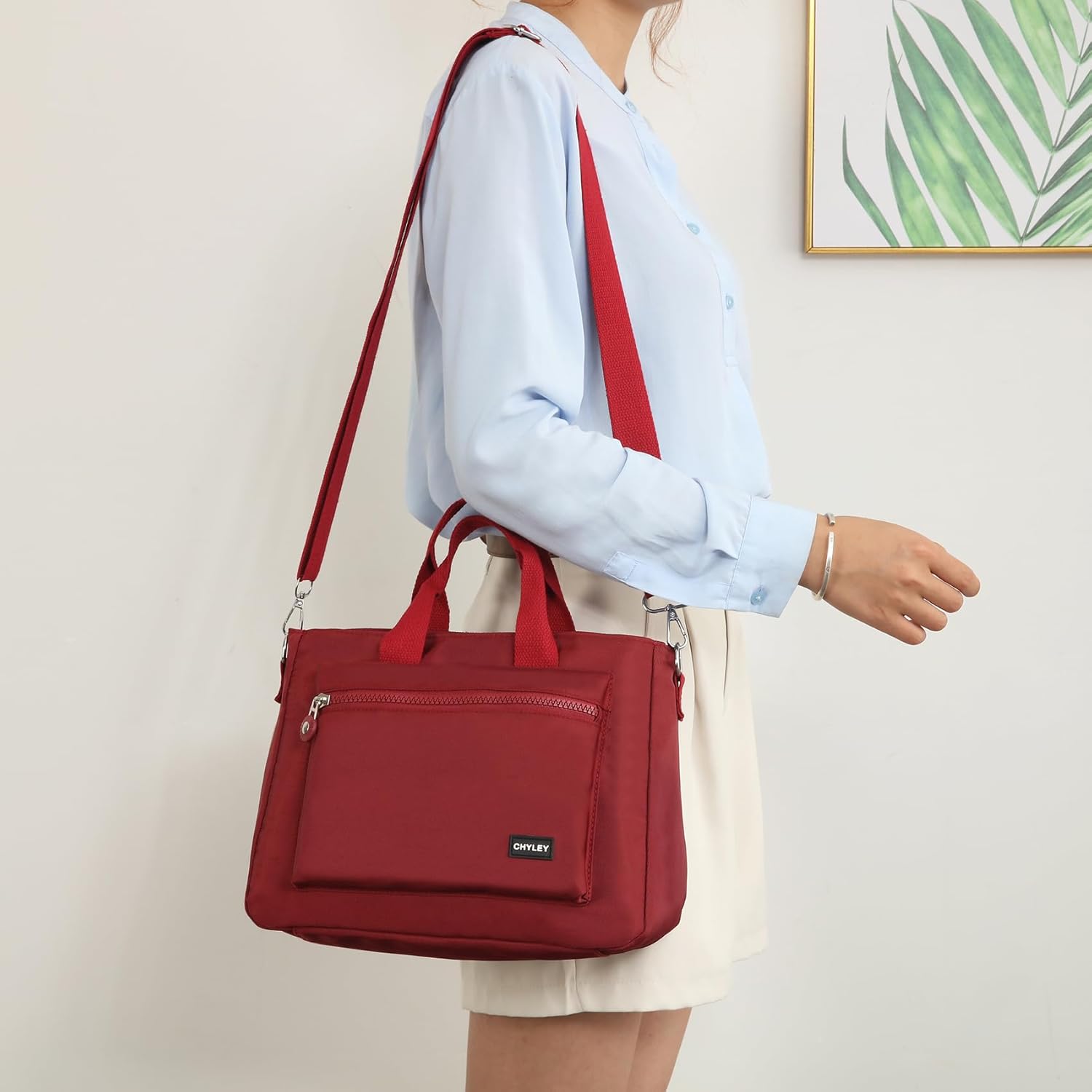 Small Tote Bag for Women,Canvas Crossbody Bags Shoulder Bag With Zipper,Satchel Purse Work Handbag - Image 3