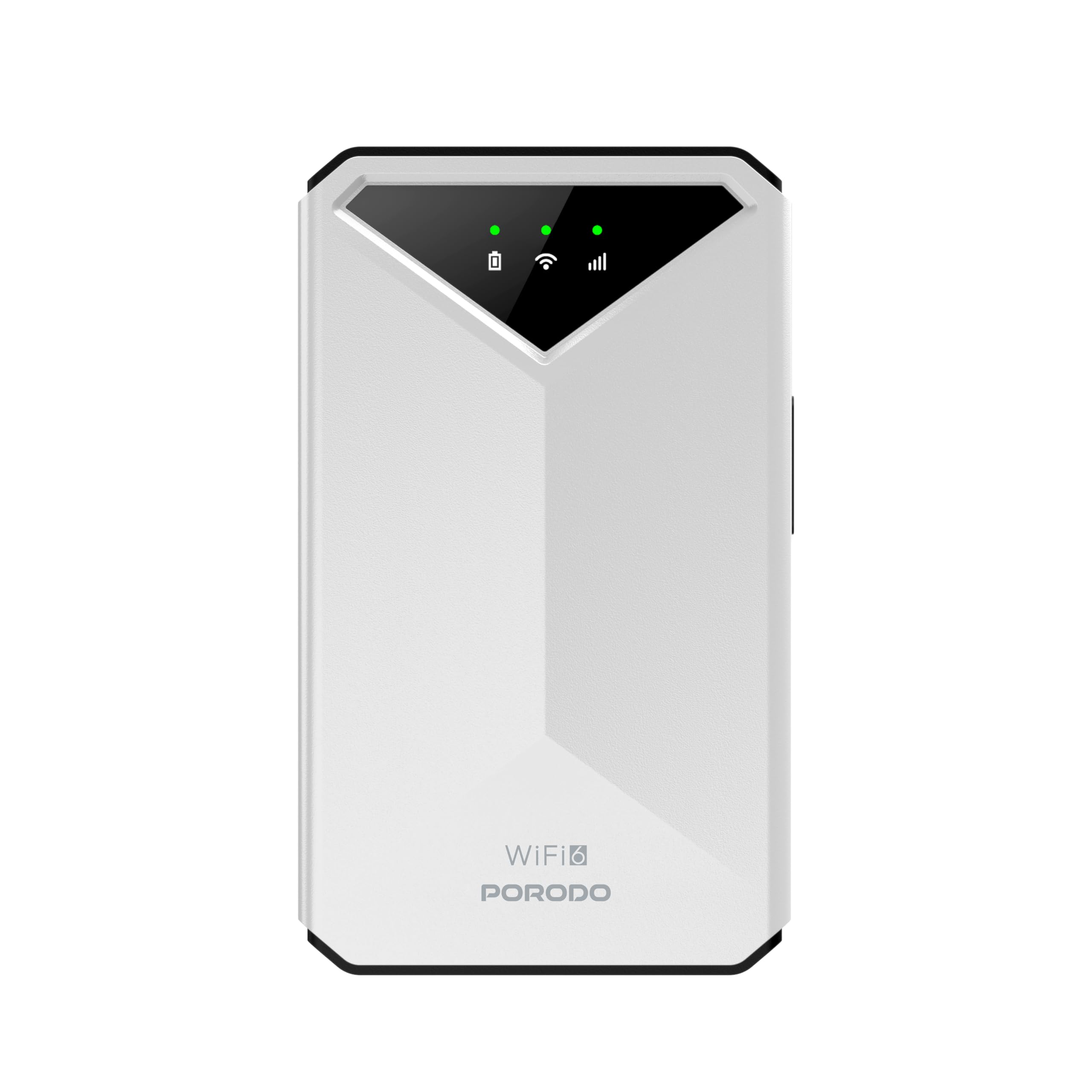 Porodo portable MiFi 3G/4G Router CAT4 V2 without Dispaly Download Speed: FDD LTE Cat4 150mbps / TDD LTE Cat4 130mbps Upload Speed: FDD LTE 50mbps /TDD LTE 35mbps​ white