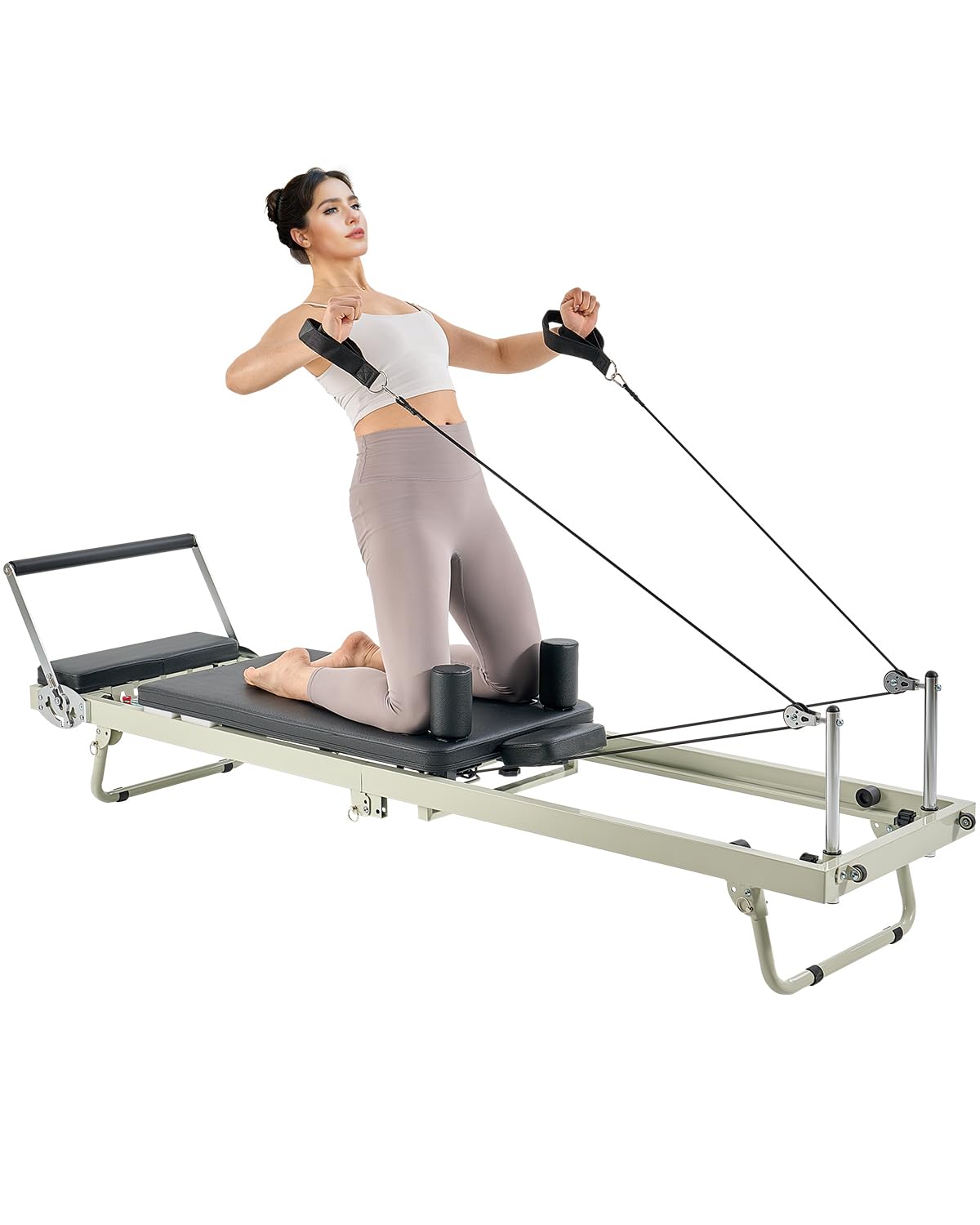 Reformer Pilates Pieghevole LINTRY - Per Allenamento Casa, Portata 136kg - Foto 4