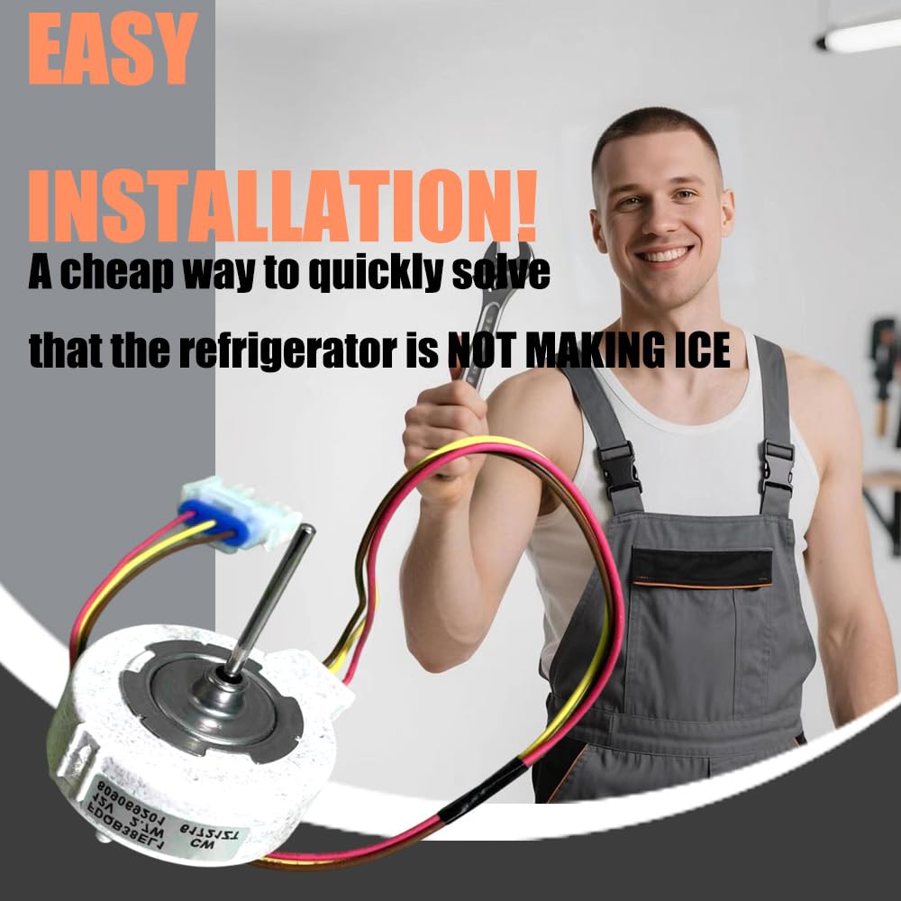 Compatible with Frigidaire Refrigerator Evaporator Fan Motor 809069201, Quiet Running Airflow Replacement for Kenmore and Electrolux Fridge Models, Replaces 809069206.