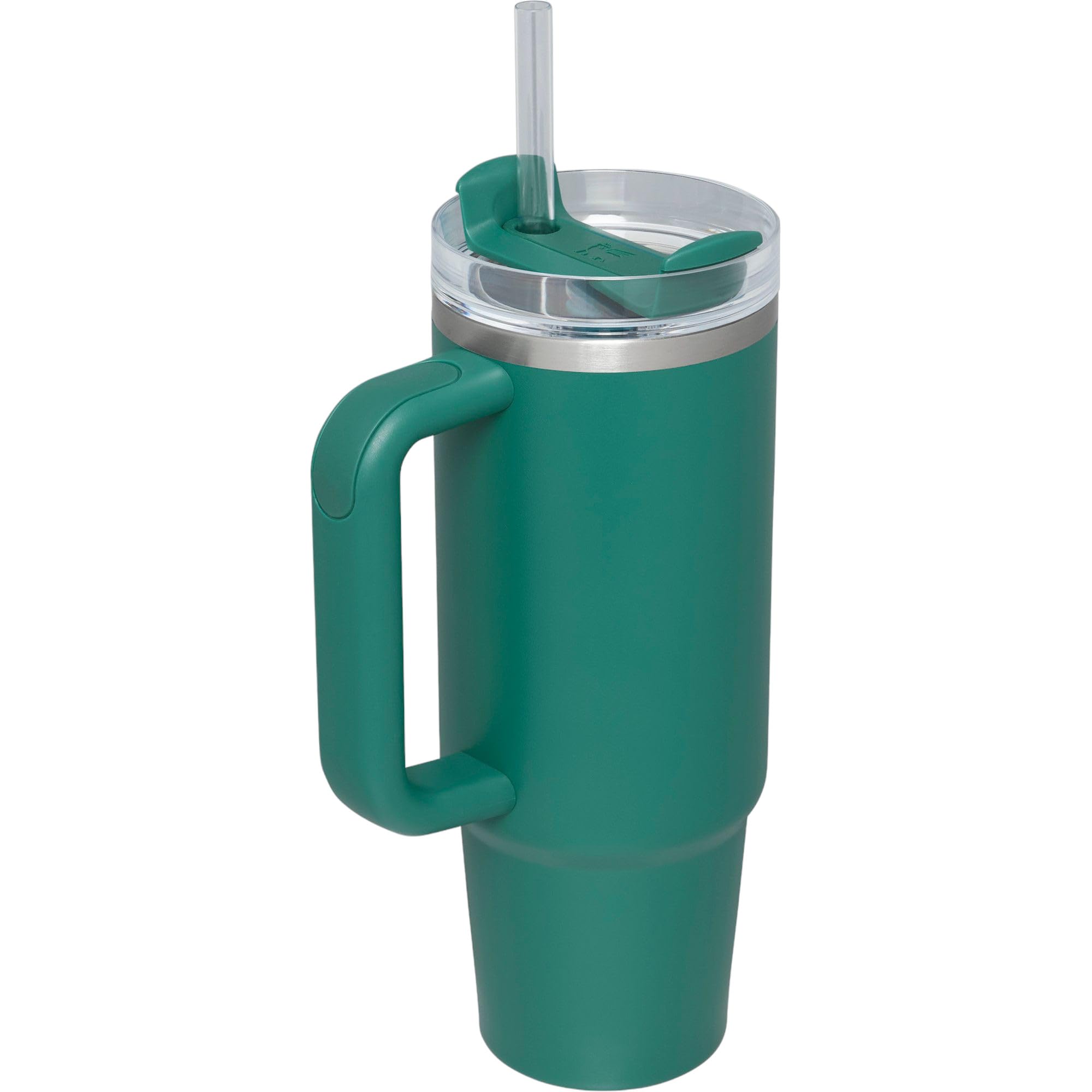 STANLEY Quencher H2.0 FlowState Trinkbecher, vakuumisoliert, aus Edelstahl mit Deckel und Trinkhalm, für Wasser, Eistee oder Kaffee (Tannengrün, 1,2 Liter)