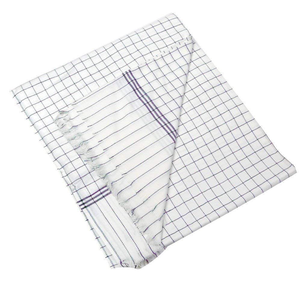 Craft VentureCraft Venture 100% Cotton Soft Beautiful Blue Check Single Bed Size Skin Friendly Summer Ac Blanket/Khes/Dohar/Top Sheet Set/Chadar/Multi Purpose Use. (Blue&White, Single Bed, 300 Tc)