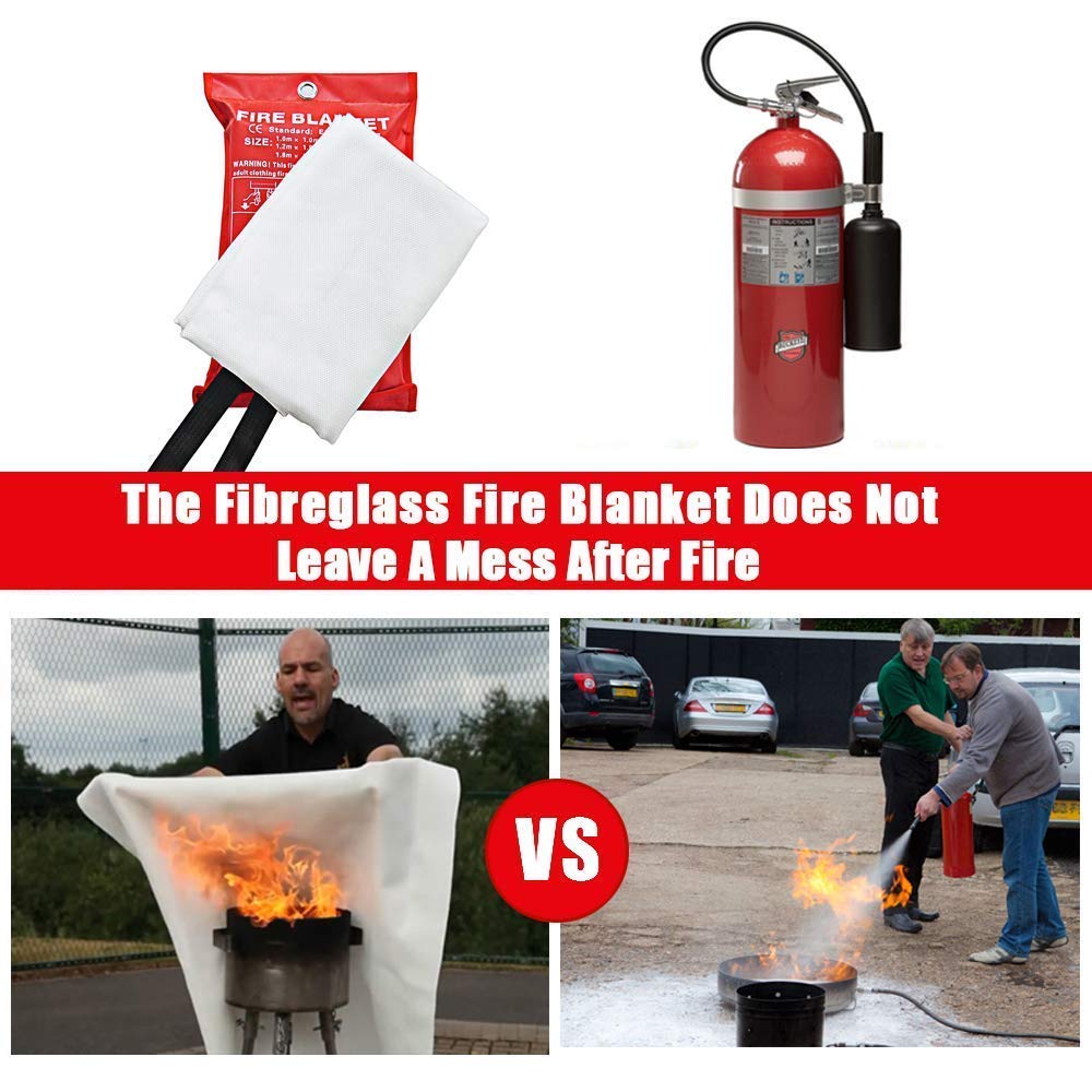 Ember Avenger Fire Blanket – 40″ X 40″ Silicone-Coated, 100% Fiberglass Interior, For Kitchen, Garage, Camping, & Car Emergencies (1 Pack)