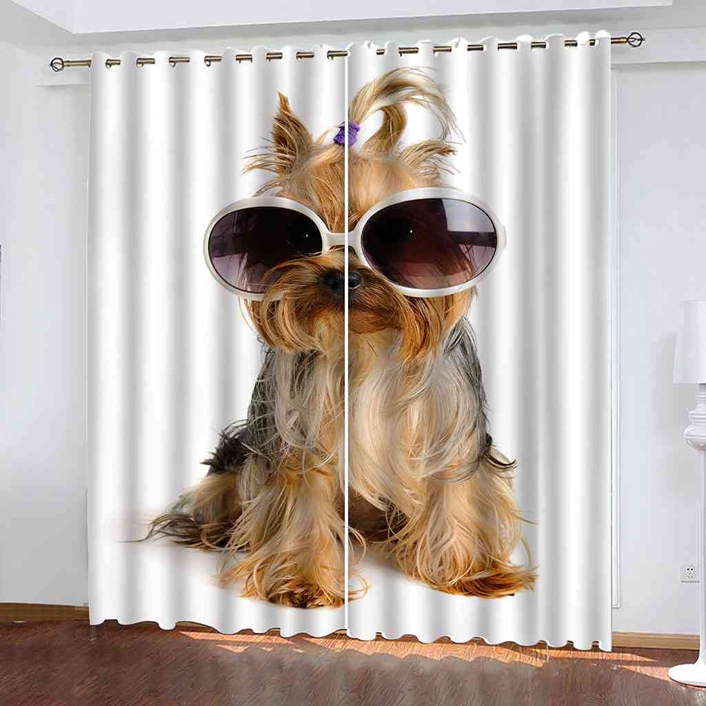 Rideaux occultants isolant thermique bruit tringle oeillets salon chambre chien 3D 200x214