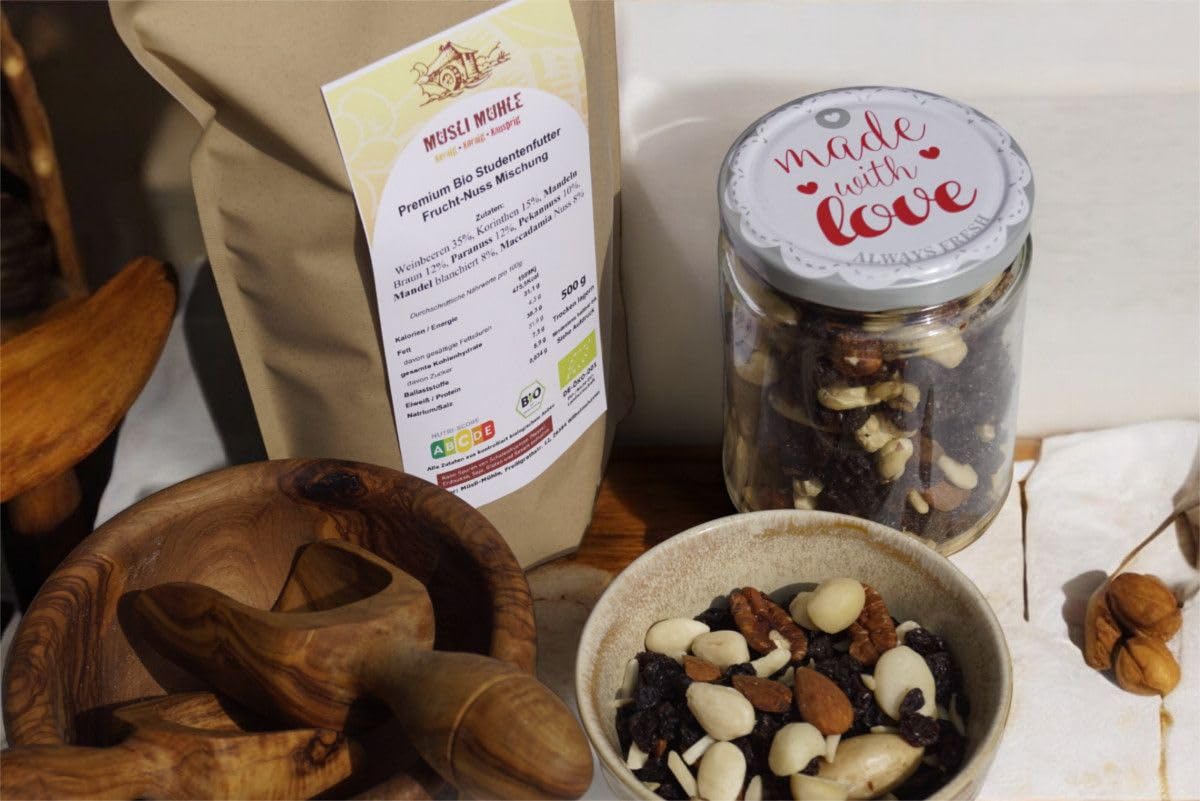 Müsli Mühle Bio Frucht-Nuss Mischung – Nüsse & Trockenfrüchte – 2500g | Für Müsli & als Snack – Nussmischung aus Weinbeeren, Mandeln, Paranüssen, Korinthen & mehr – ballaststoffreiche Proteinquelle