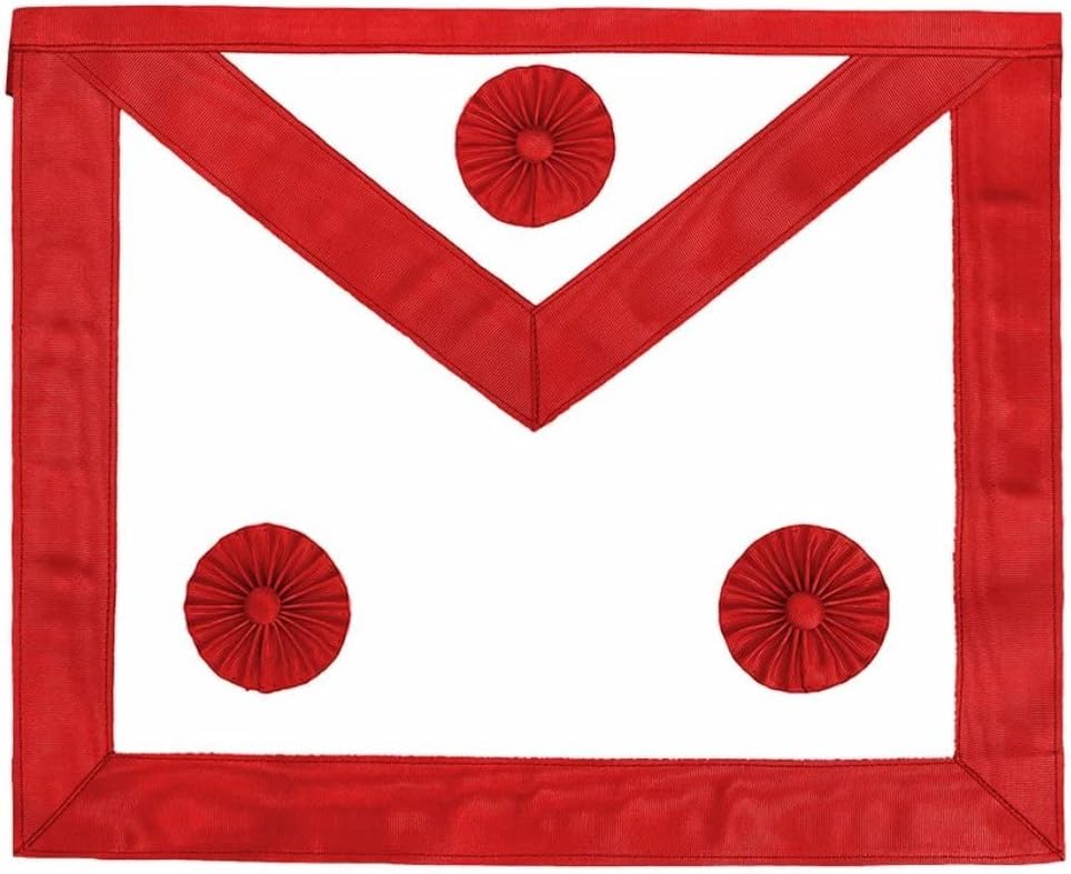 BRICKS MASONS Master Mason Scottish Rite Apron - Red with Three Red Rosettes
