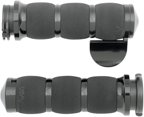 Miniatura 1 de AVON - Empuñaduras de acelerador de cable acolchadas de aire, color negro con acelerador