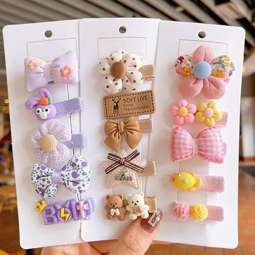 Miniatura 6 de FZBNSRKO Pinzas para el pelo de cinta de terciopelo, 25 pinzas para el pelo de bebé, diseño de animales de frutas de dibujos animados, horquillas de