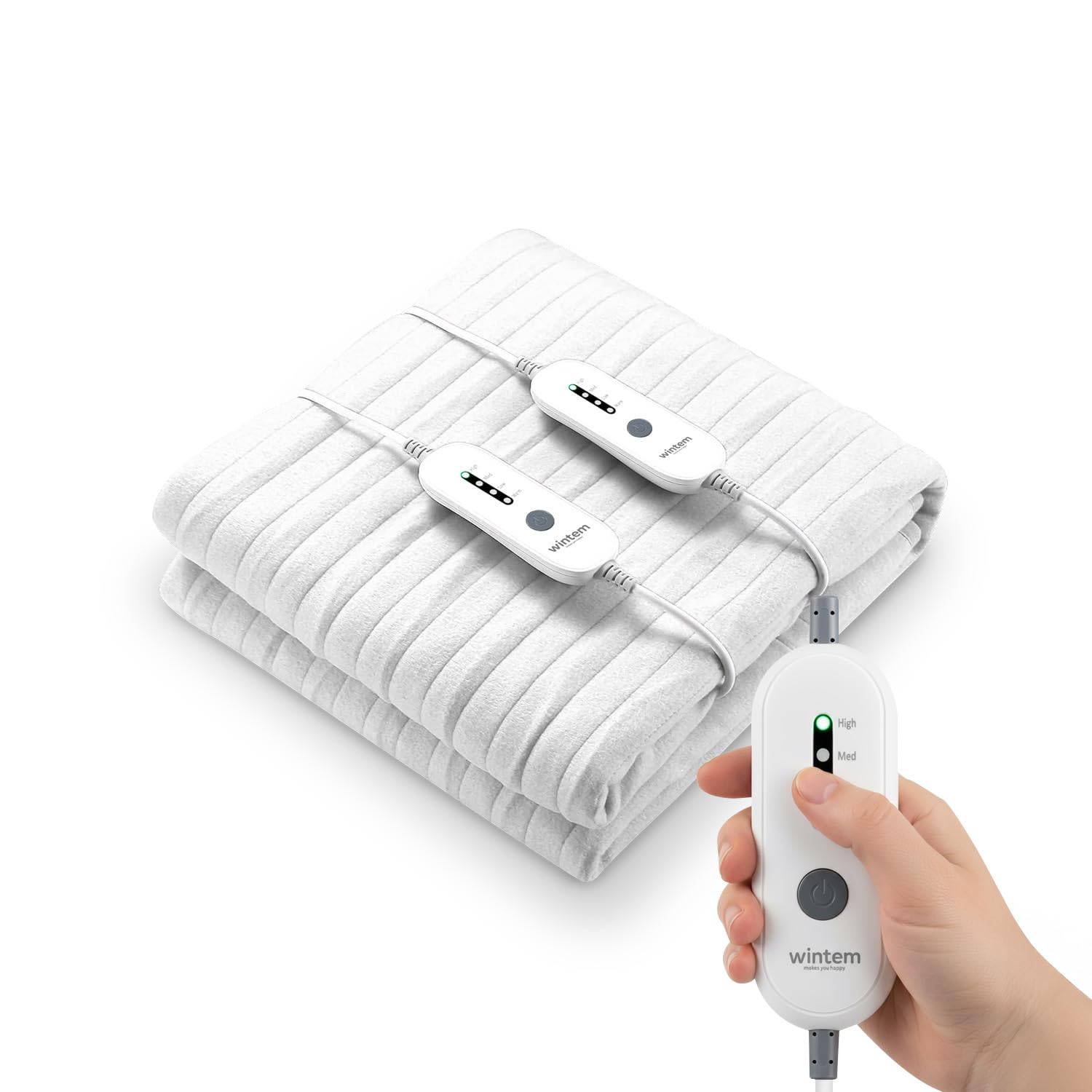 Wintem Comfy+ Coprimaterasso termico Scaldaletto coperta termica elettrica con 4 livelli di temperatura e Timer 8h, Matrimoniale 160x140cm