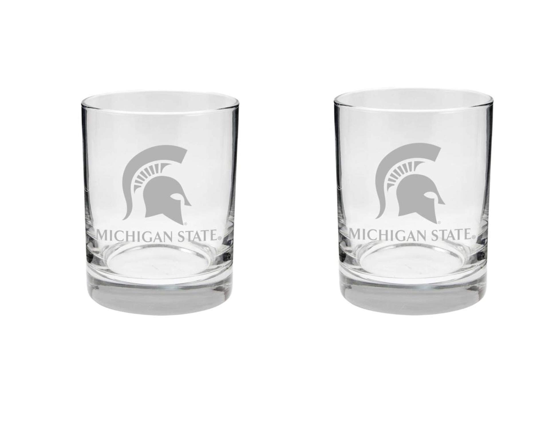 Michigan State Spartans Satin Finish Rock Glass Set of 2 14oz
