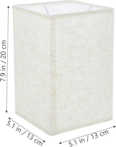 Miniatura 6 de DOITOOL 2 piezas de lino pantalla cuadrada lámpara de lino pantalla de lámpara mini lámpara de piso cubierta de luz de repuesto cubierta de luz