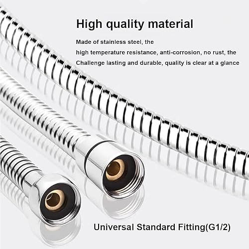 Miniatura 6 de Manguera de ducha de mano elástica de 79 pulgadas, manguera de regadera larga de acero inoxidable flexible de repuesto G12, tubo de ducha para baño