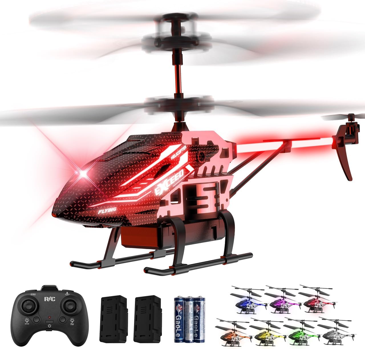 RC Helicopter Toy for Kids, 2.4GHz 3.5CH Remote Control Helicopter with Altitude Hold, One Key Take Off/Landing, 30+Mins Flight Time, LED Lights, Indoor Flying Toys for Boys Girls Beginners Gifts​