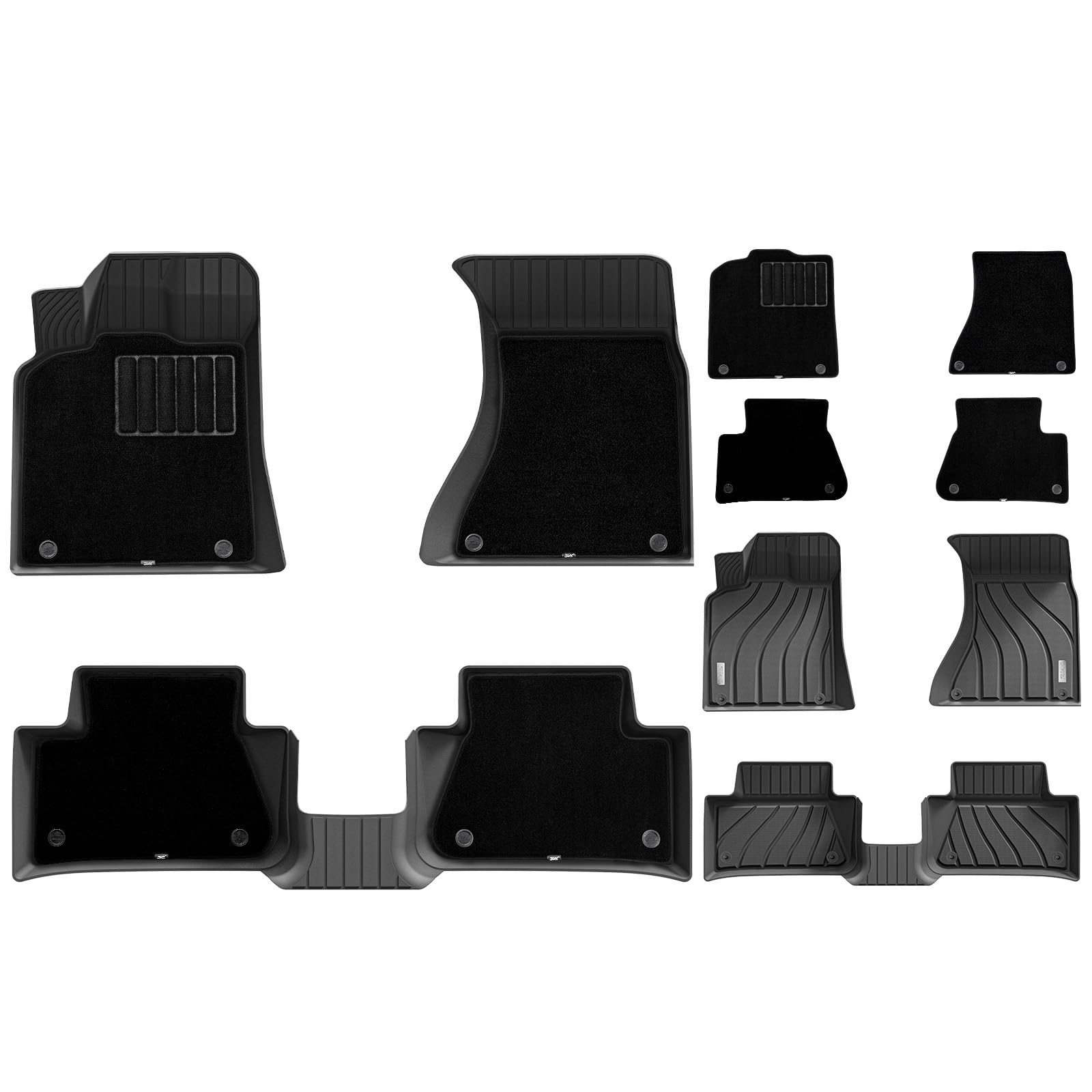 3W Floor Mats Carpet fit for Porsche Macan 2014-2025 2026 1st 2nd Row TPE All-Weather Custom Fit Car