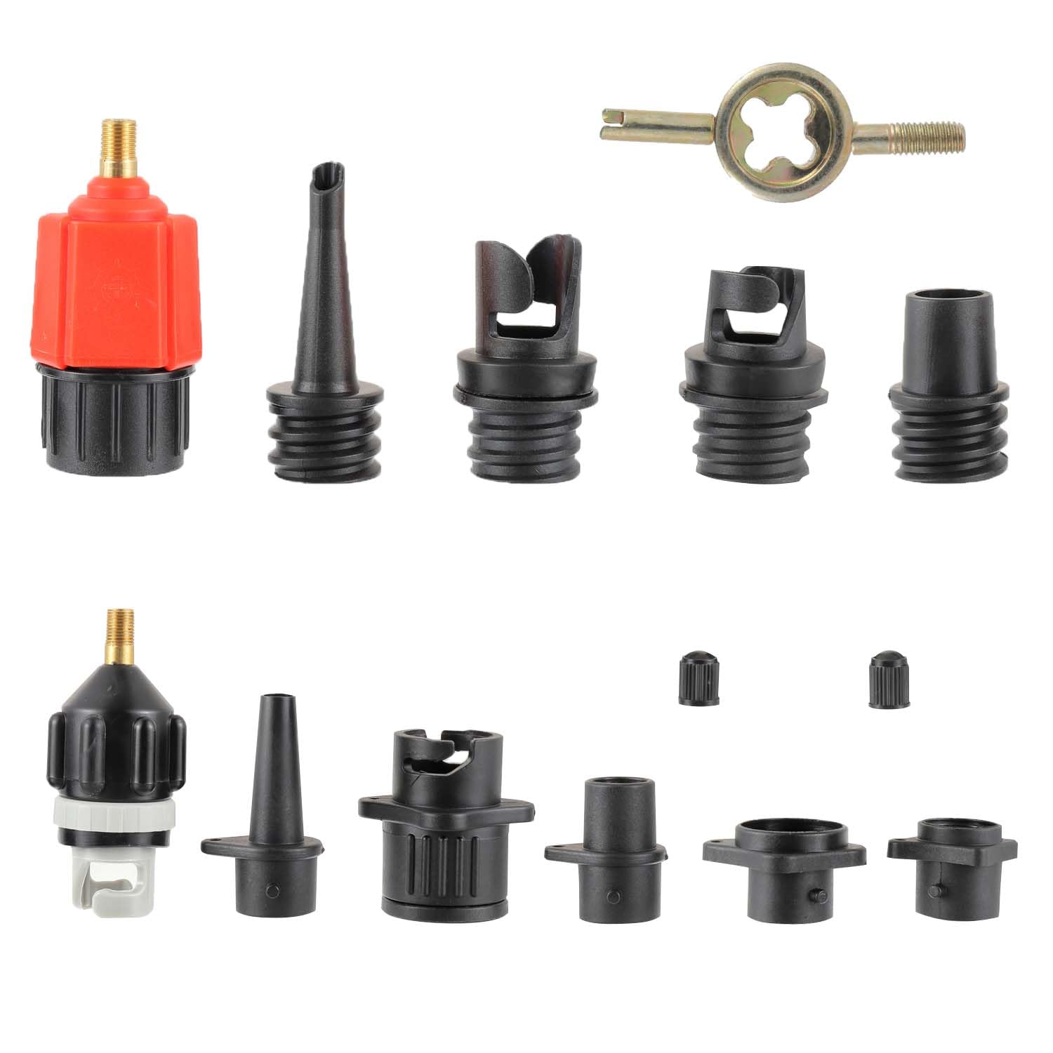 Adaptateur de Pompe Sup Gonflable, Adaptateur de Valve Sup avec 9 Buses, Adaptateur de Pompe air pour Planches pagaie, canoës, Bateaux gonflables, Kayaks, Lits gonflables, etc.