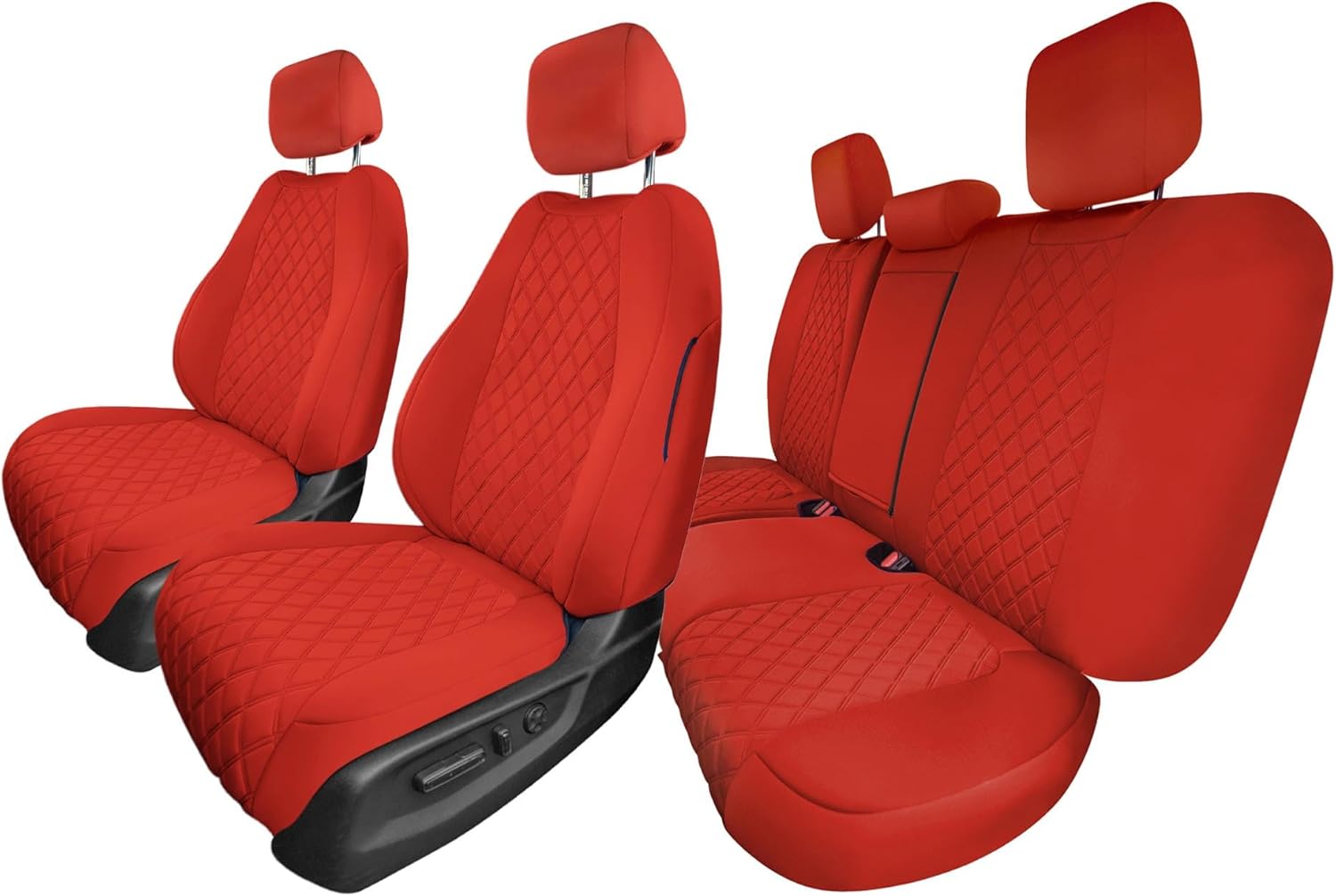 FH Group Custom Fit Car Seat Covers for 2017-2022 Honda CR-V LX EX EX-L with Water Resistant Ultraflex Neoprene - Solid Red Full Set Automotive Seat Cover