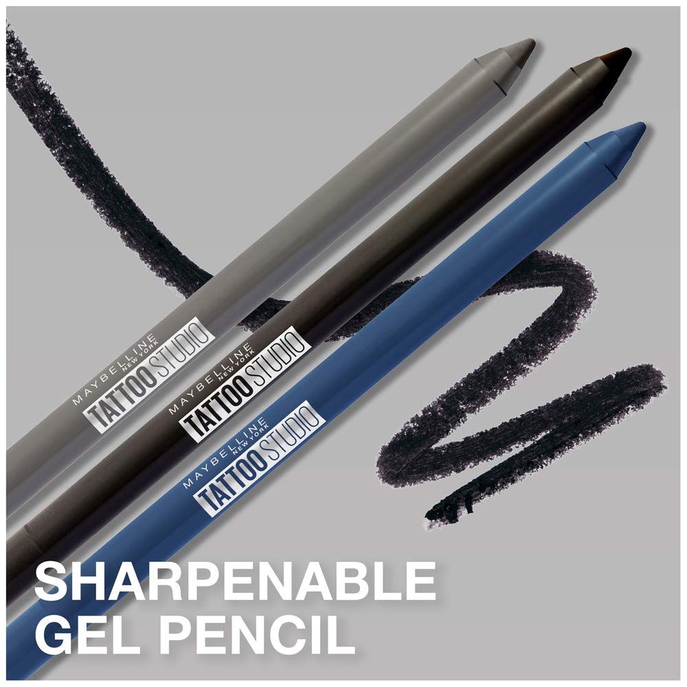 Maybelline New York Tattoostudio Waterproof, Long Wearing, Eyeliner Pencil Makeup, Intense Charcoal, 0.08 Ounce