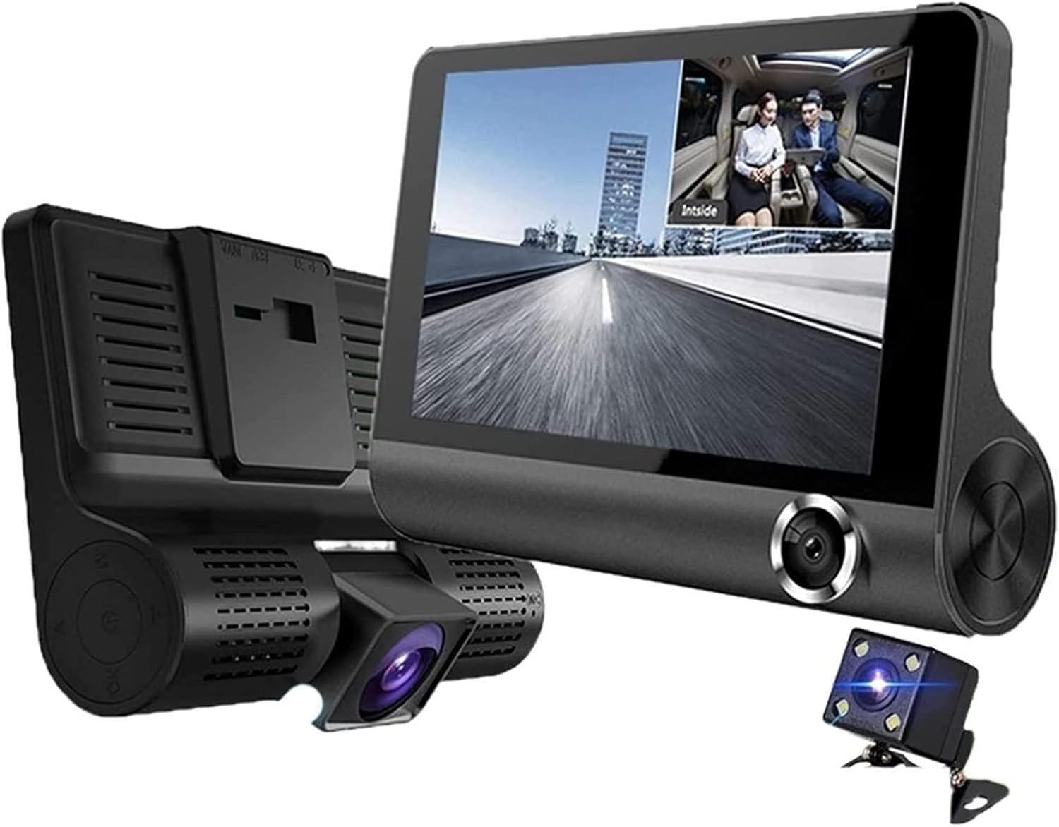 Drumstone (𝐄𝐱𝐥𝐮𝐬𝐢𝐯𝐞 𝟐𝟎 𝐘𝐞𝐚𝐫𝐬 𝐰𝐚𝐫𝐫𝐚𝐧𝐭𝐲) 3 Channel Dash Cam Front Inside Rear 1080P Car Camera with Night Vision G Sensor Loop Recording 170 Wide Angle Dashcam Black-image-42
