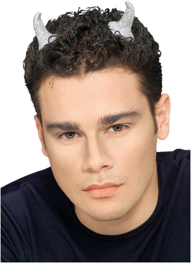Rubie's Costume Co Glitter Devil Horns Costume, Silver