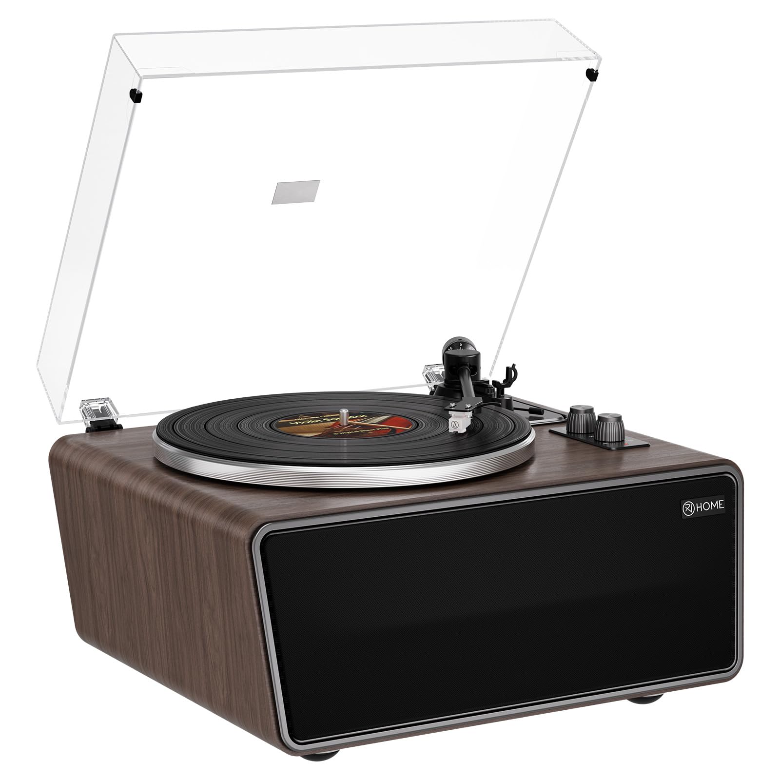All in One Vinyl Record Player,Bluetooth Turntable Built in 4 Stereo Speakers Phono Preamp,High Fidelity Turntables for Vinyl Records with Magnetic Cartridge AT-3600L,2-Speed,33/45RPM,PC Recording