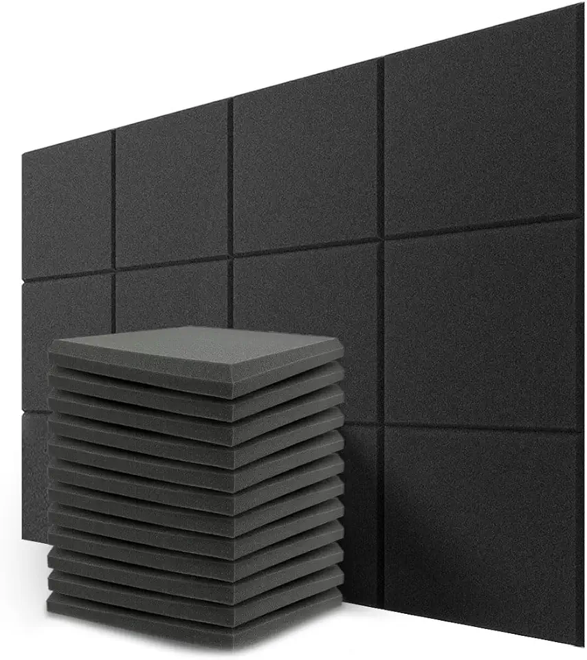 Kit 10 Placas Espumas Acústicas Lisas 30x30cm Espessura de 4cm