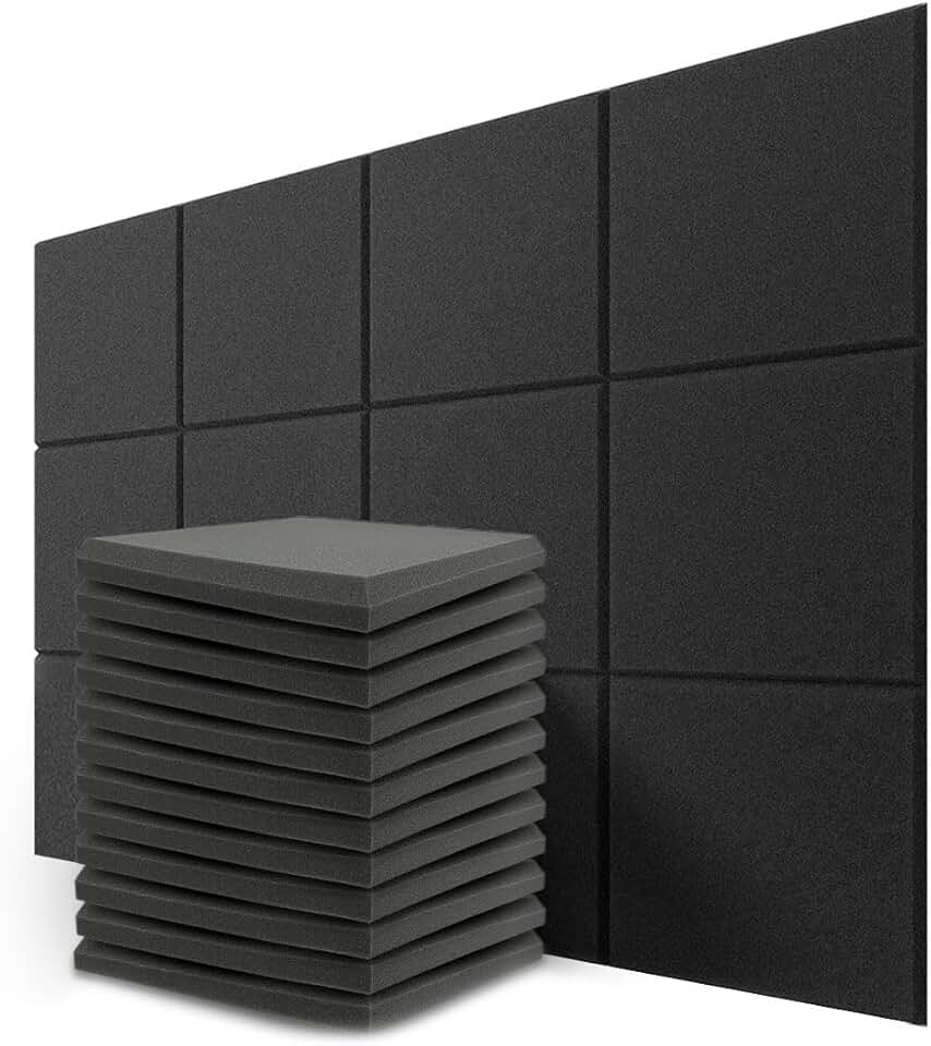 Kit 10 Placas Espumas Acústicas Lisas 30x30cm Espessura de 4cm